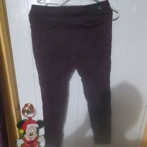 American eagle super stretch maroon pants